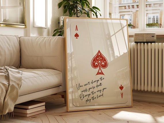 Ace Of Spades Print Five Colors With Personalized Text Trendy Aesthetic Room Decor Playing Cards Wall Art Aesthetic Preppy Room Decor