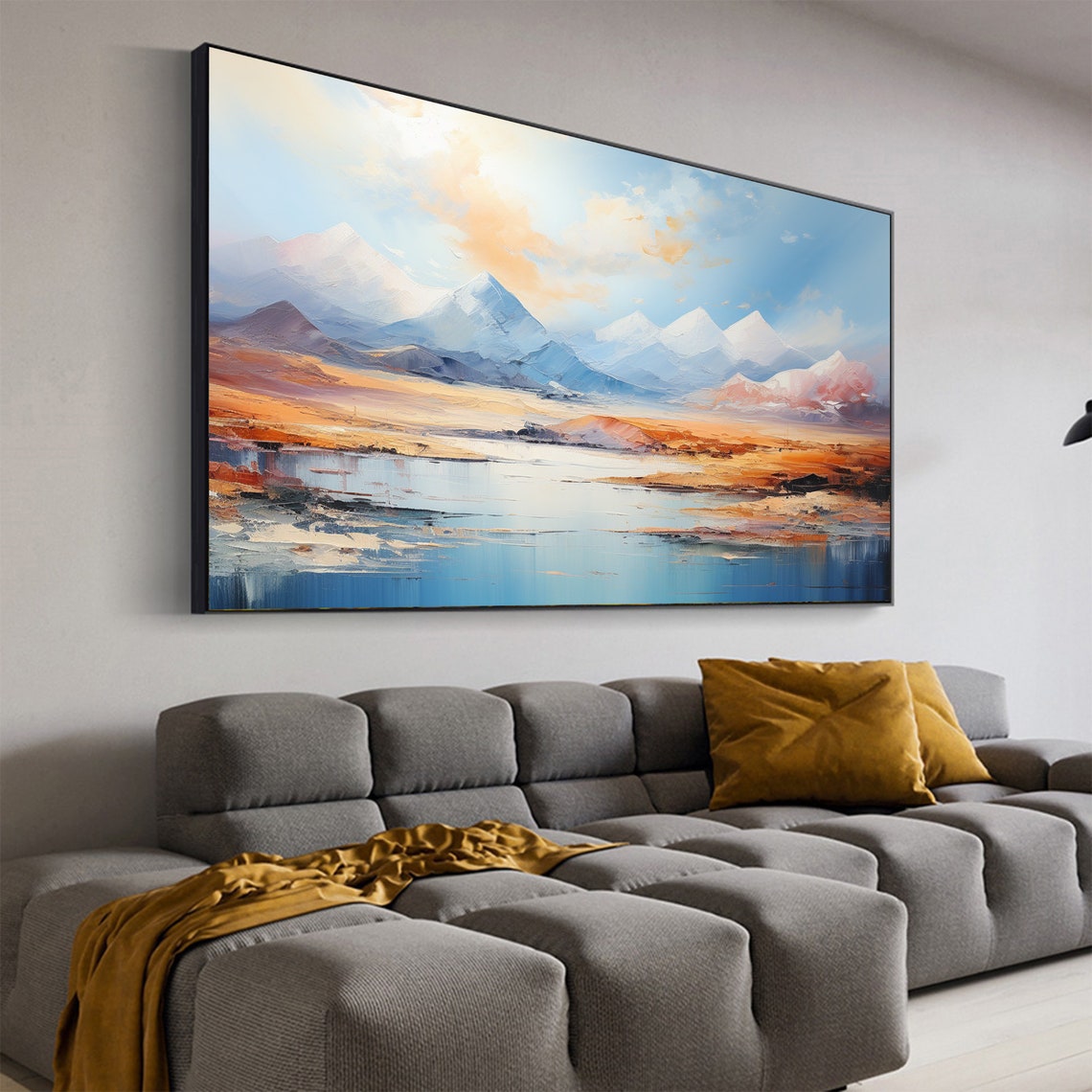 Majestic Snow Capped Peaks Rising Over a Calm Desert Lake Poster - Image 4