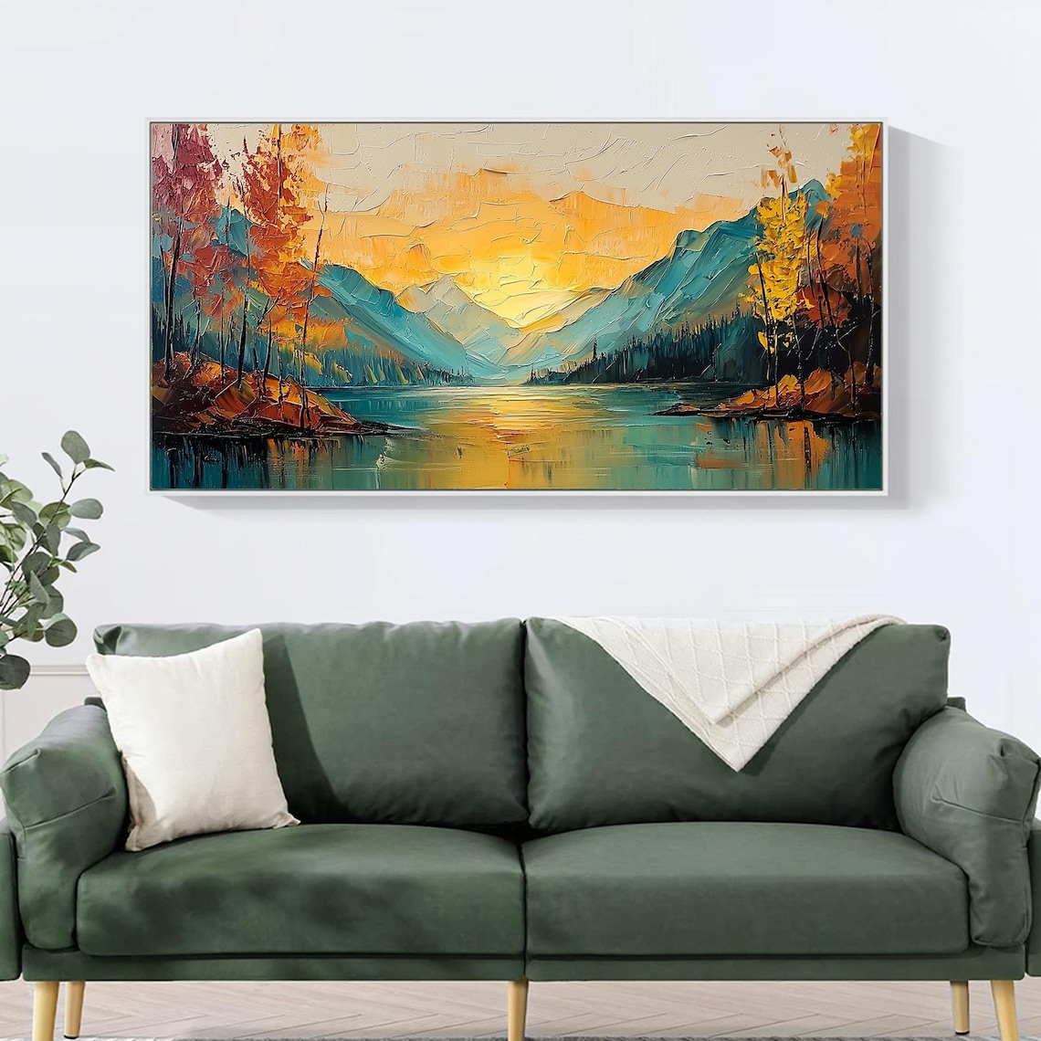Golden Sunset Illuminating a Serene Autumn Mountain Lake Poster - Image 5