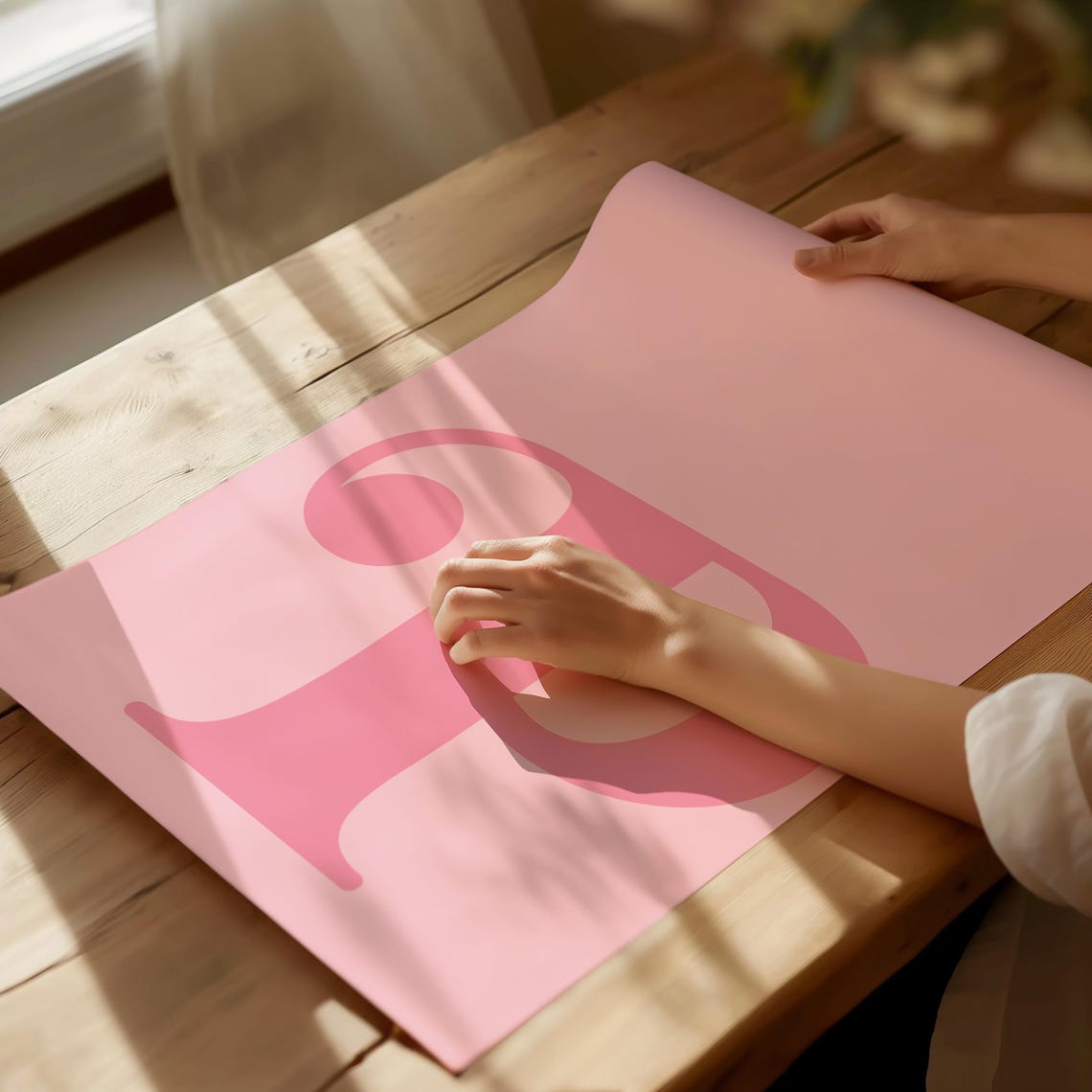Pink Letter P Monogram Alphabet Initial Dorm Nursery Art Poster - Image 4
