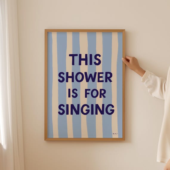 This Shower Is For Singing Wall Art Trendy Guest Check Poster Aesthetic Bathroom Print Funny Bathroom Poster Cute Bathroom Decor