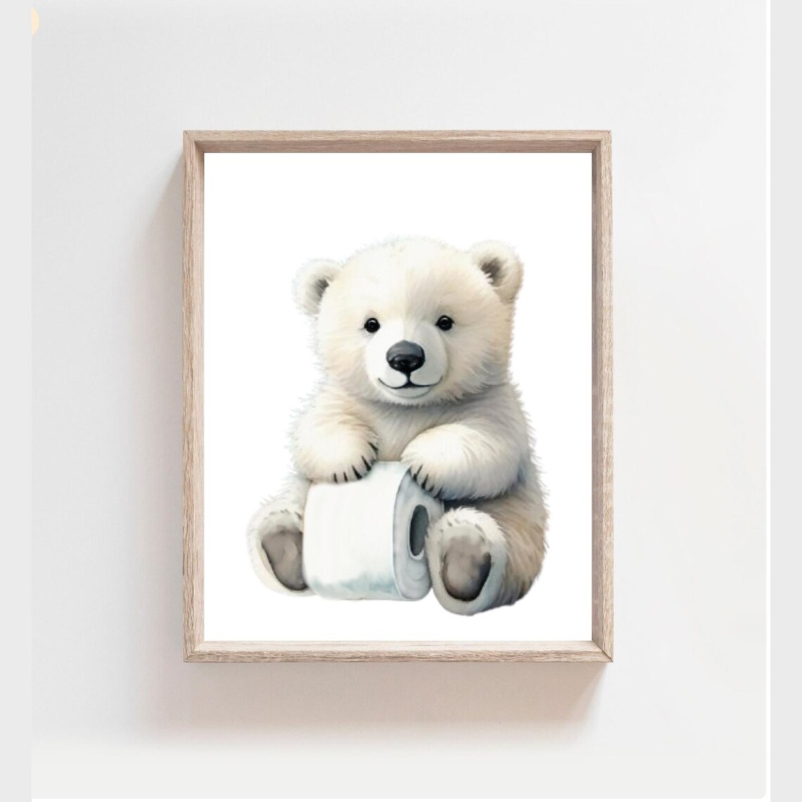 Polar Bear Print Animals In Toilet Bathroom Wall Art Kids Bathroom Decor Watercolor Art Bathroom Decor Washroom Poster Kids Toilet