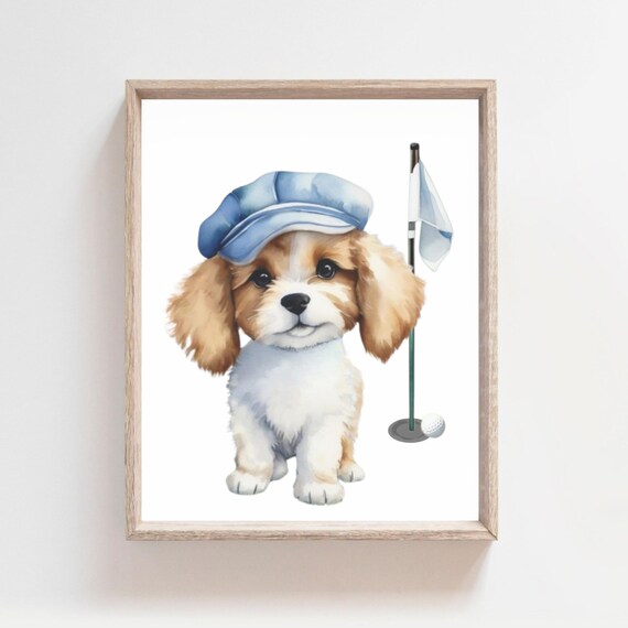 Golf Prints Golf Nursery Sport Prints Sport Animals Print Golf Poster Kids Golf Wall Art Sport Dog Cute Golf Art