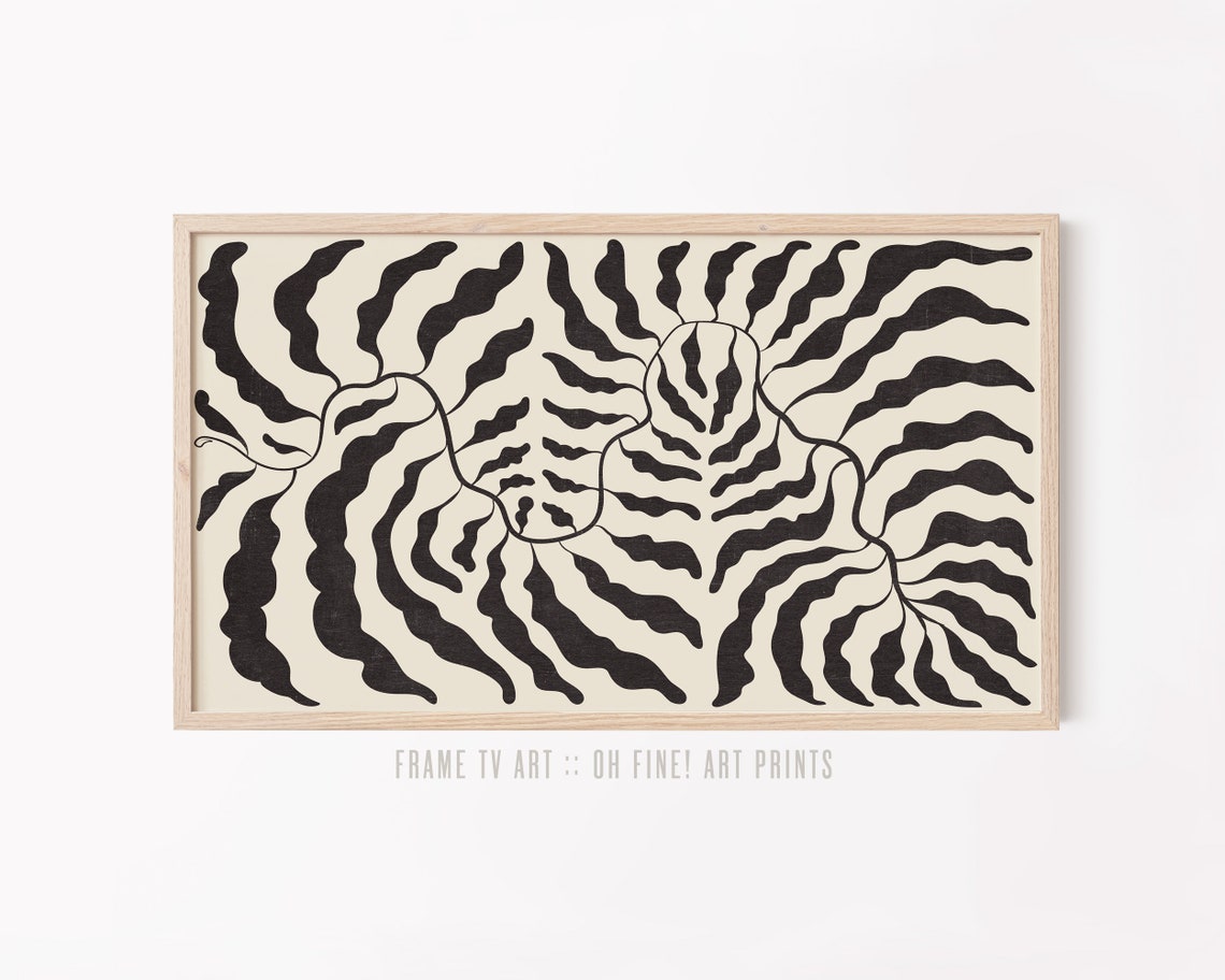 Black And Beige Botanical Abstract Matisse Style Neutral Art Poster