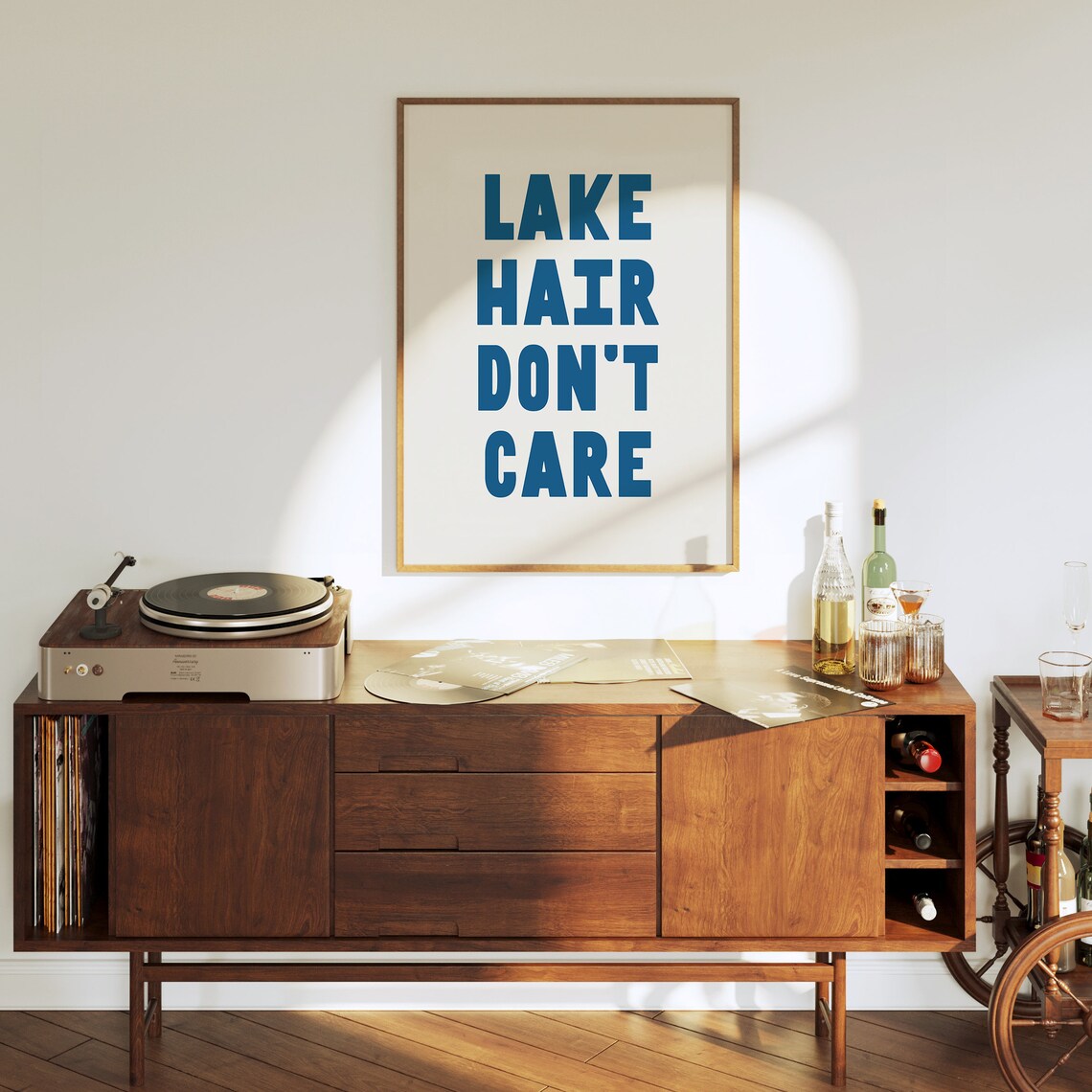 Lake Hair Don't Care Funny Cottage Core Quote Art Print - Image 2
