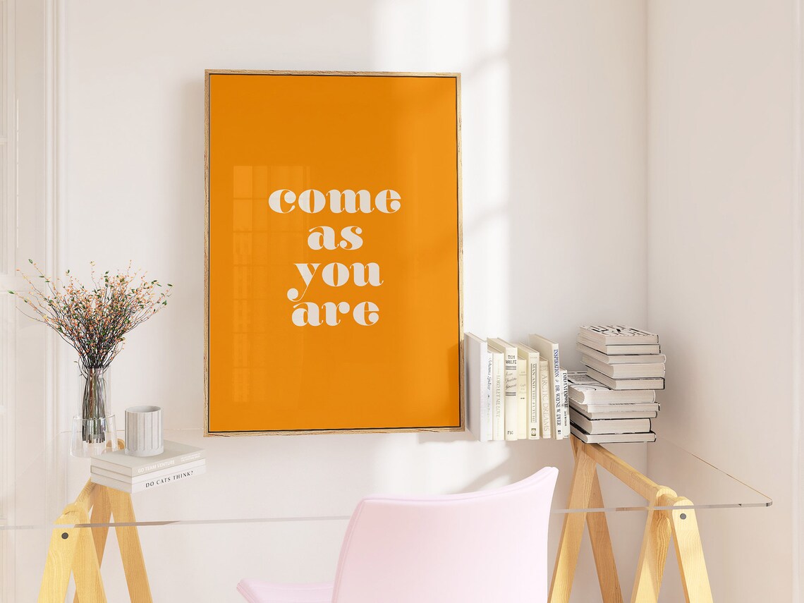 Come As You Are Quote Poster, Retro Dorm Decor - Image 3