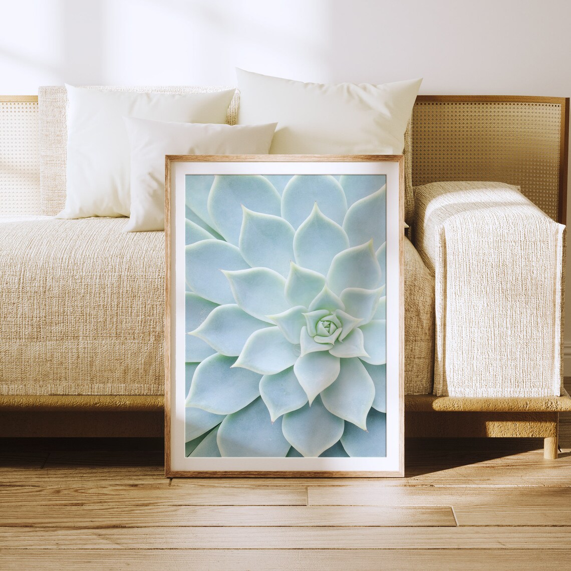Cactus & Succulent Botanical Art Print, Pale Blue Modern - Image 3
