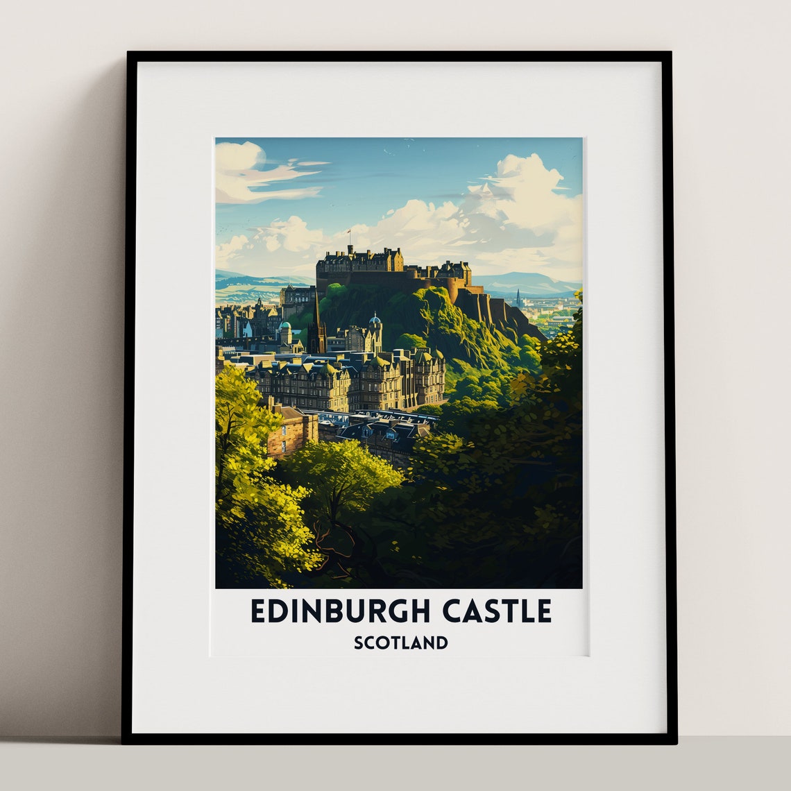 Edinburgh Castle Scotland Sunset Historic Fortress Golden Hour Poster