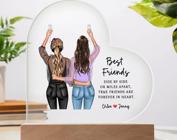 Best Friends Side by Side or Miles Apart True Friends Quote Poster