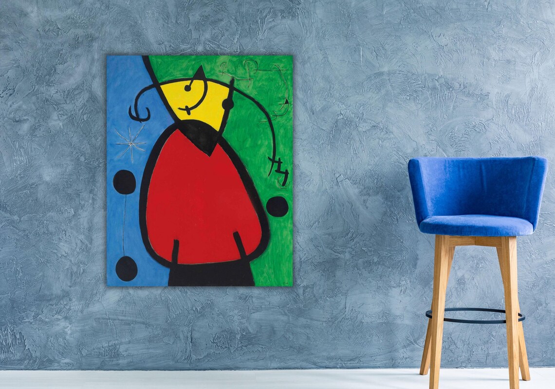 Joan Miro Colorful Abstract Shapes Red Green Blue Modernist Art Poster
