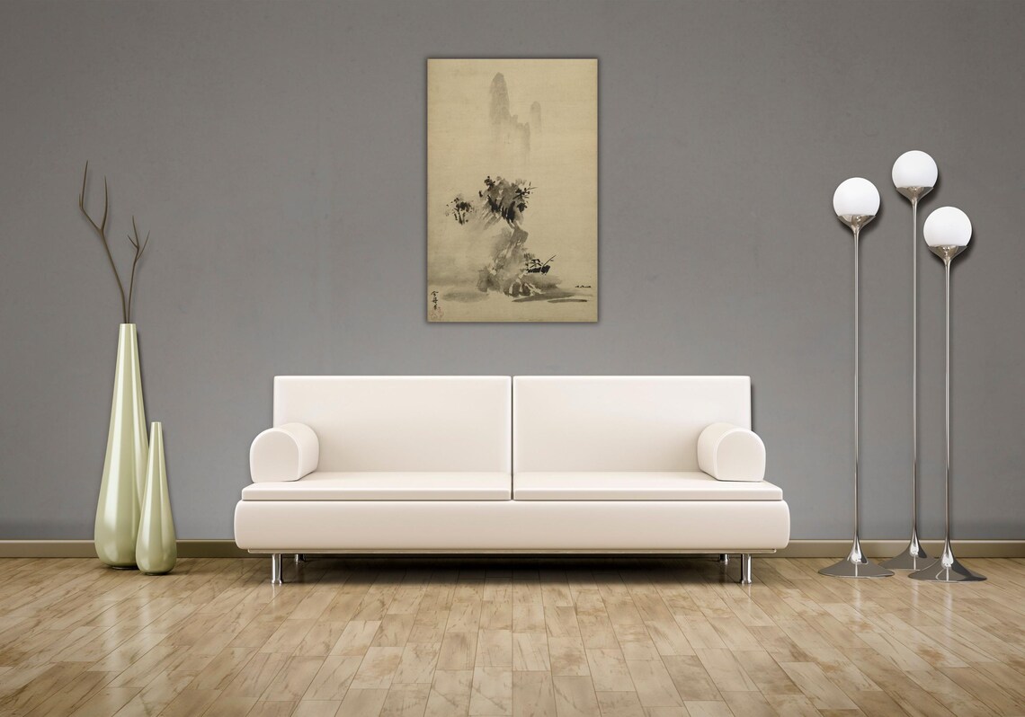 Japanese Landscape Wall Art Decor Haboku Sansui By Sesshu Toyo Japanese Art Japanese Wall Art Decor Sesshu Toyo Wall Art Print - Image 3