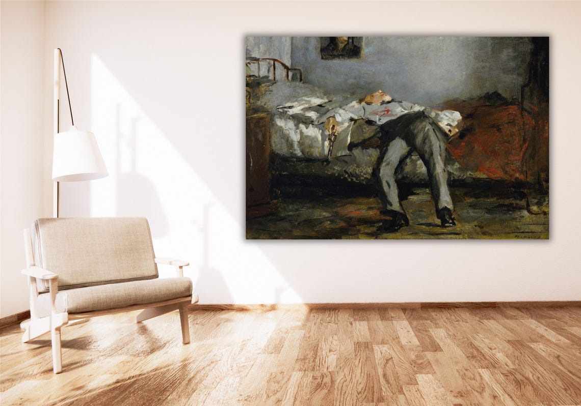 Edouard Manet The Suicided Man Somber Dramatic Fine Art Poster - Image 3