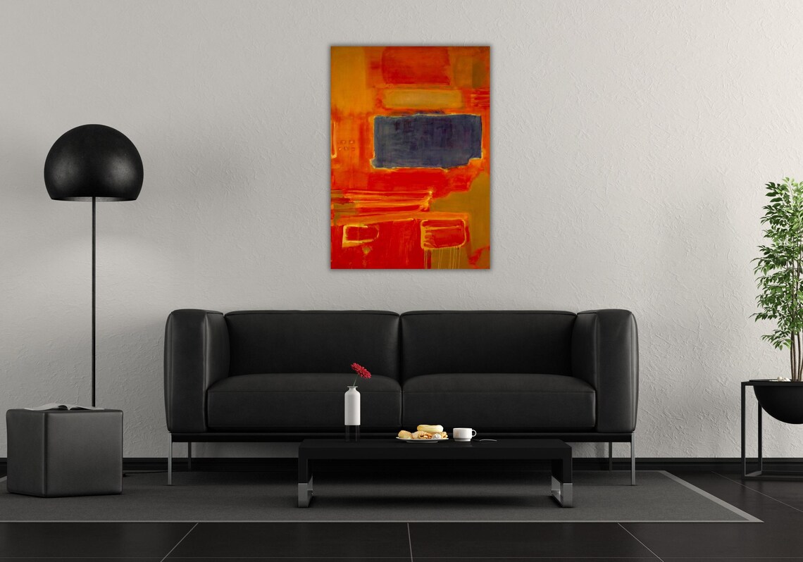 Mark Rothko Style Red Orange Color Field Abstract Modern Art Poster - Image 3
