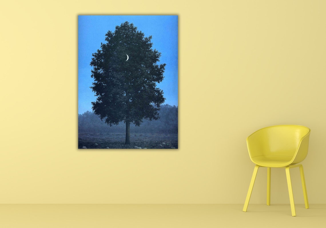 Rene Magritte 16th September Tree Moon Blue Night Surreal Poster - Image 3