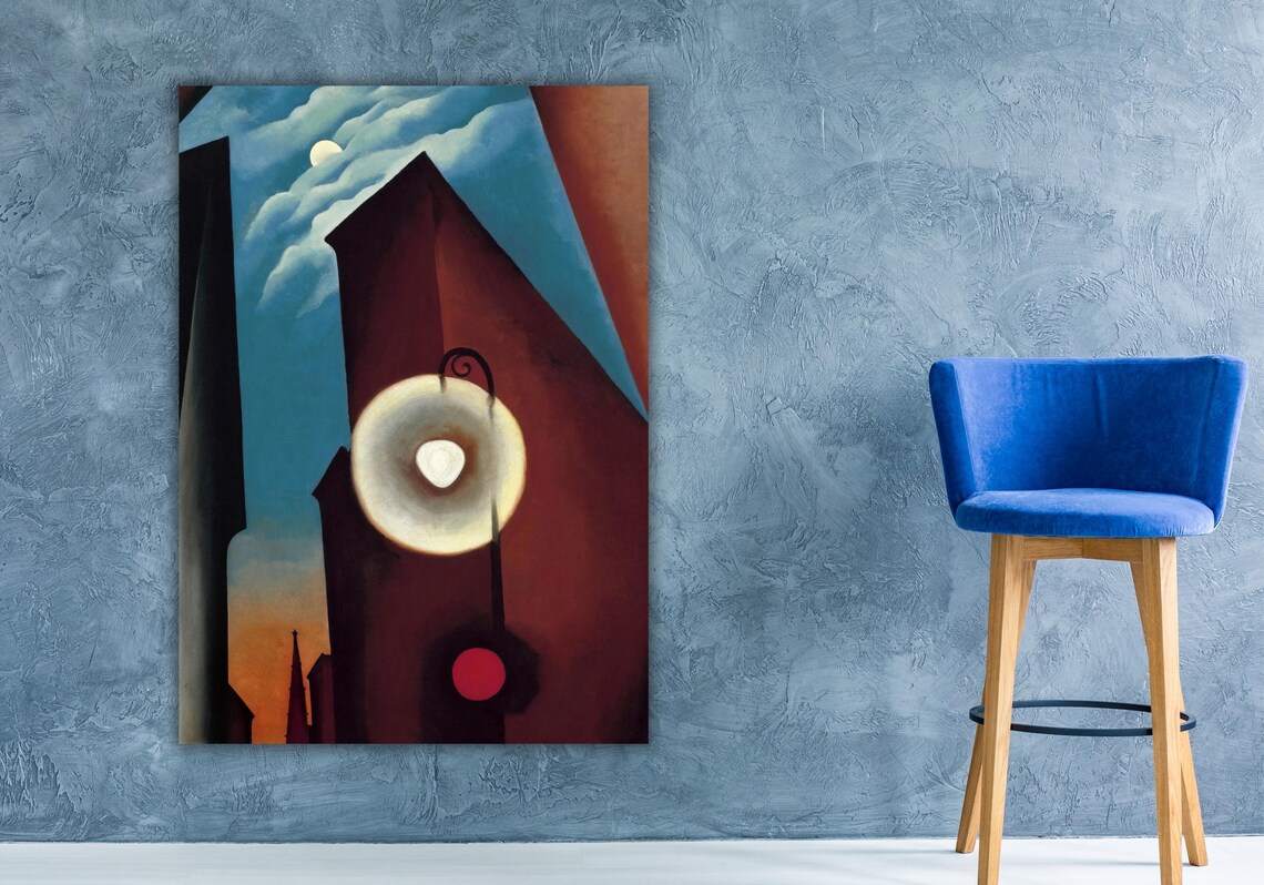 Georgia O'Keeffe New York Street With Moon Vintage City Night Poster - Image 3