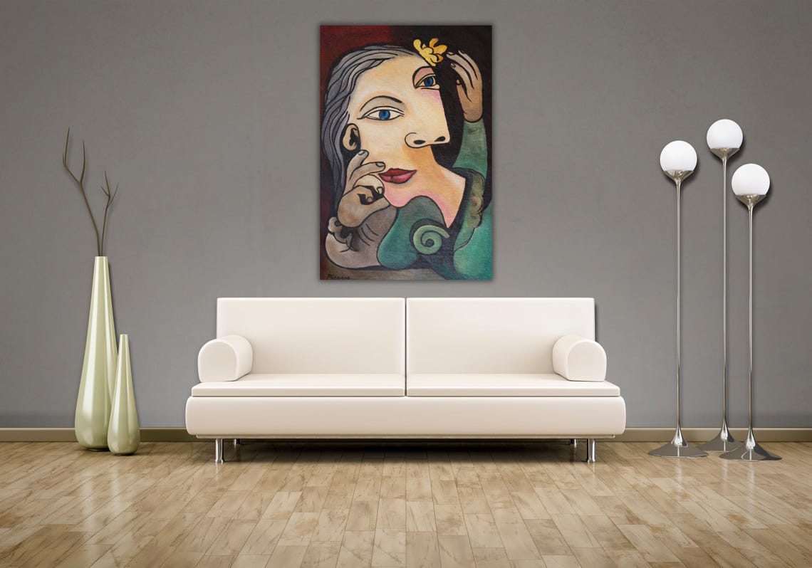 Femme Au Bret Et La Robe Quadrille Portrait Of Marie Thrse Walter Poster Print Art Wall Art By Pablo Picasso Pablo Picasso Art - Image 2