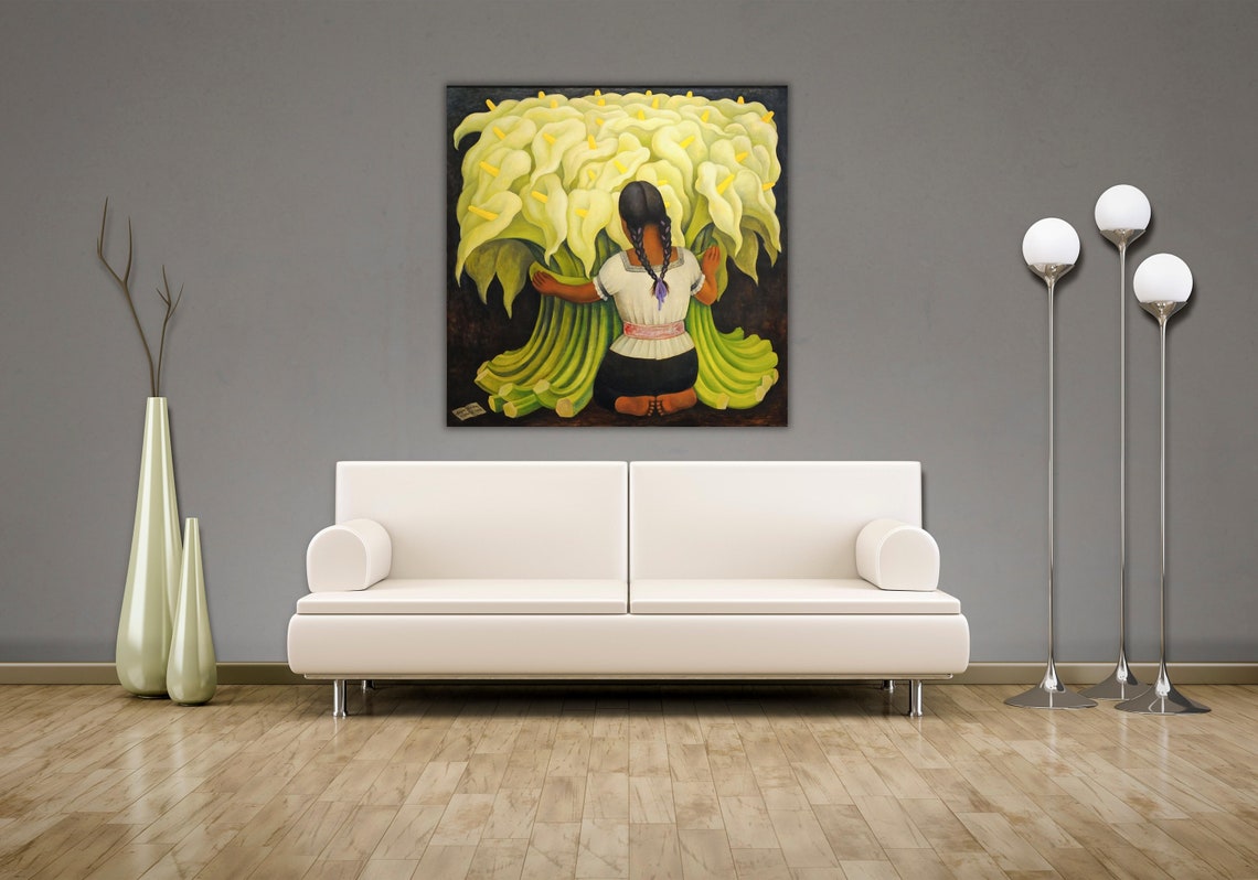 Diego Rivera The Flower Seller Poster Print Art Famous Painting Exhibition Poster Print Yellow Flowers Painting Print Art Famous Wall Art - Image 3