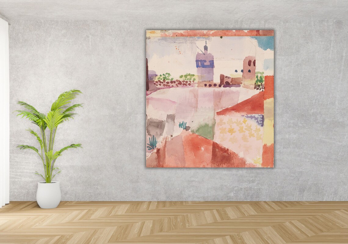 Paul Klee Hammamet with Its Mosque Tunisia Watercolor Art Poster - Image 3