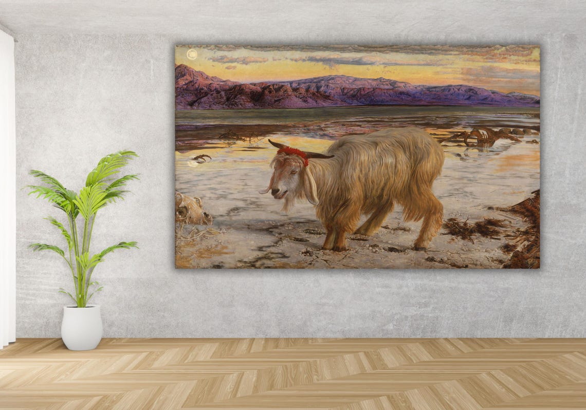 The Scapegoat Holman Hunt Pre-Raphaelite Goat Wilderness Art Poster - Image 3