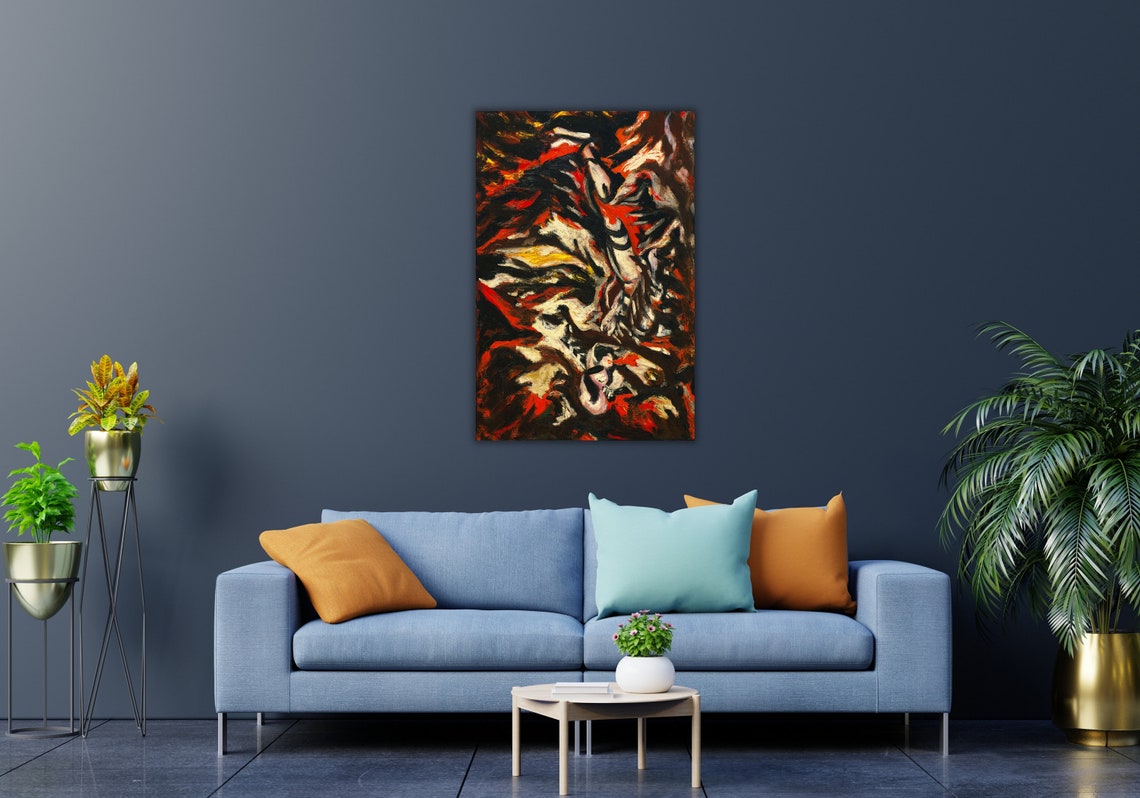Jackson Pollock The Flame Red Black Abstract Expressionist Poster - Image 3