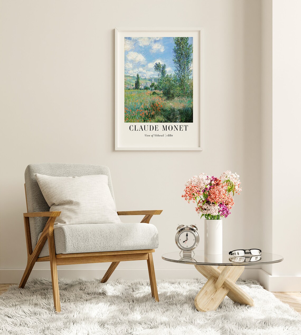 Claude Monet View of Vetheuil 1880 Poppy Field Landscape Poster - Image 7