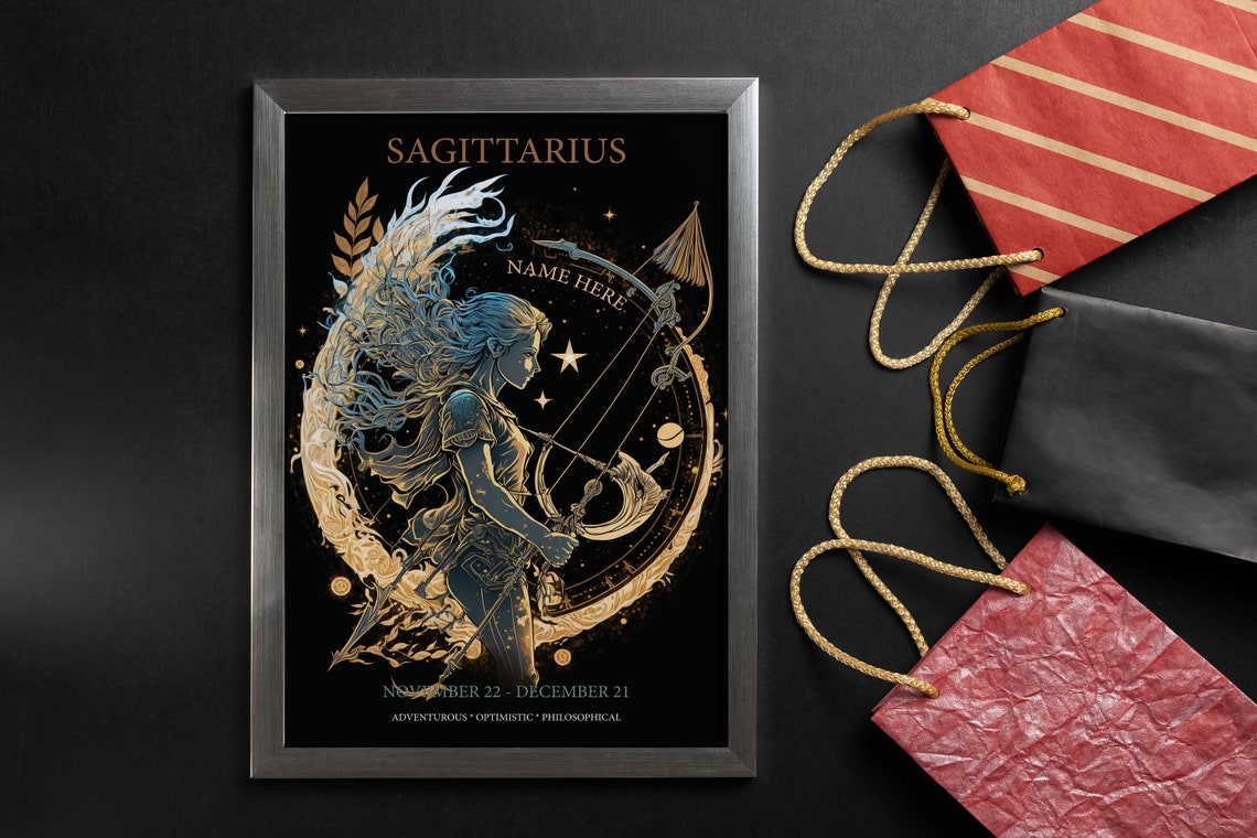 Personalized Virgo Zodiac Star Sign Name Custom Celestial Poster - Image 7