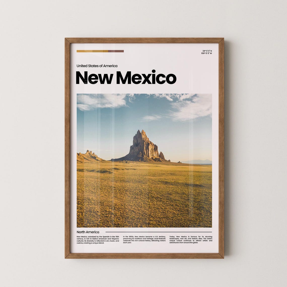 New Mexico USA Desert Volcanic Rock Formation Golden Hour Poster