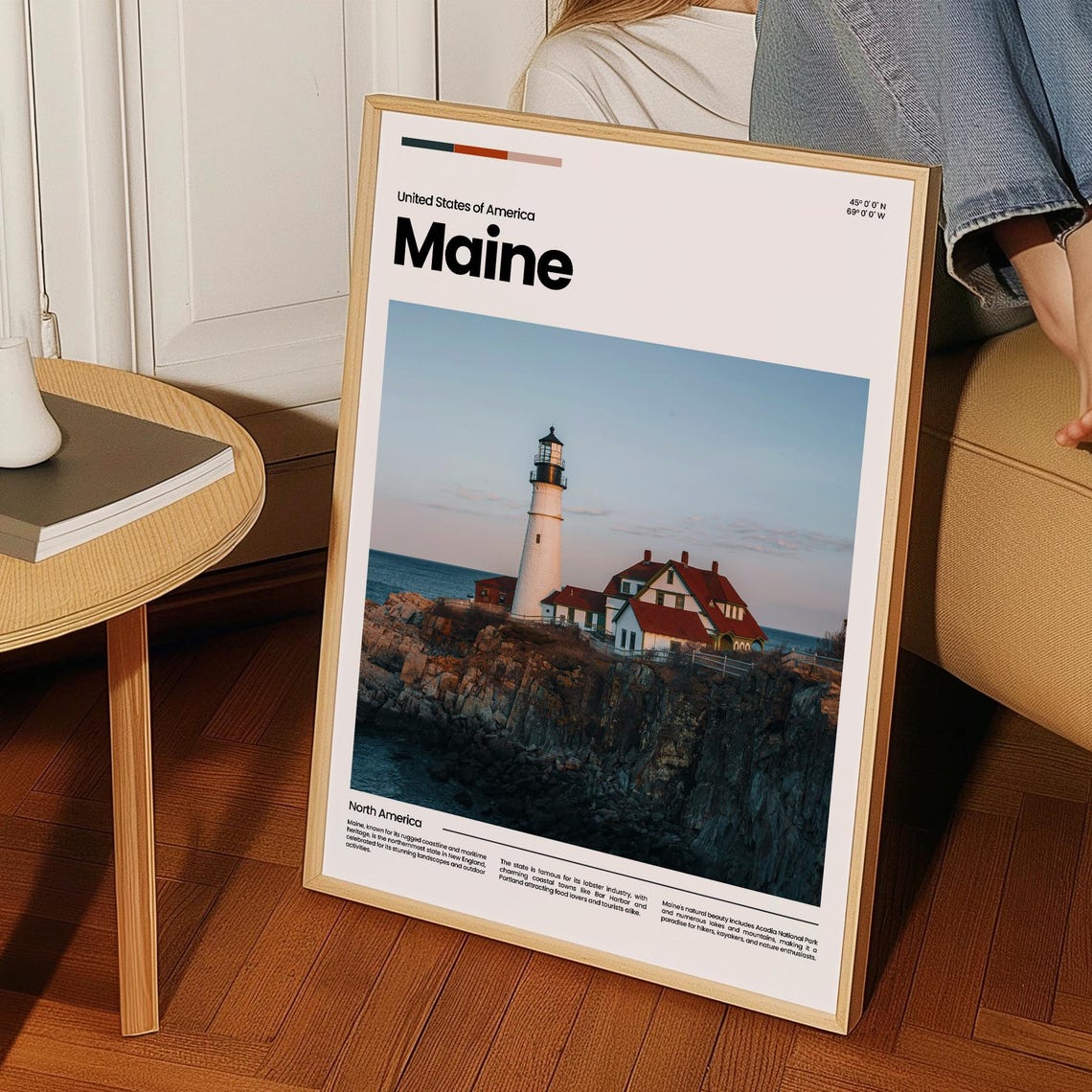 Maine Travel Poster Maine Poster Maine Photo Poster Maine Art Print Maine Art Usa Poster Usa Travel Poster Travel Gift - Image 3