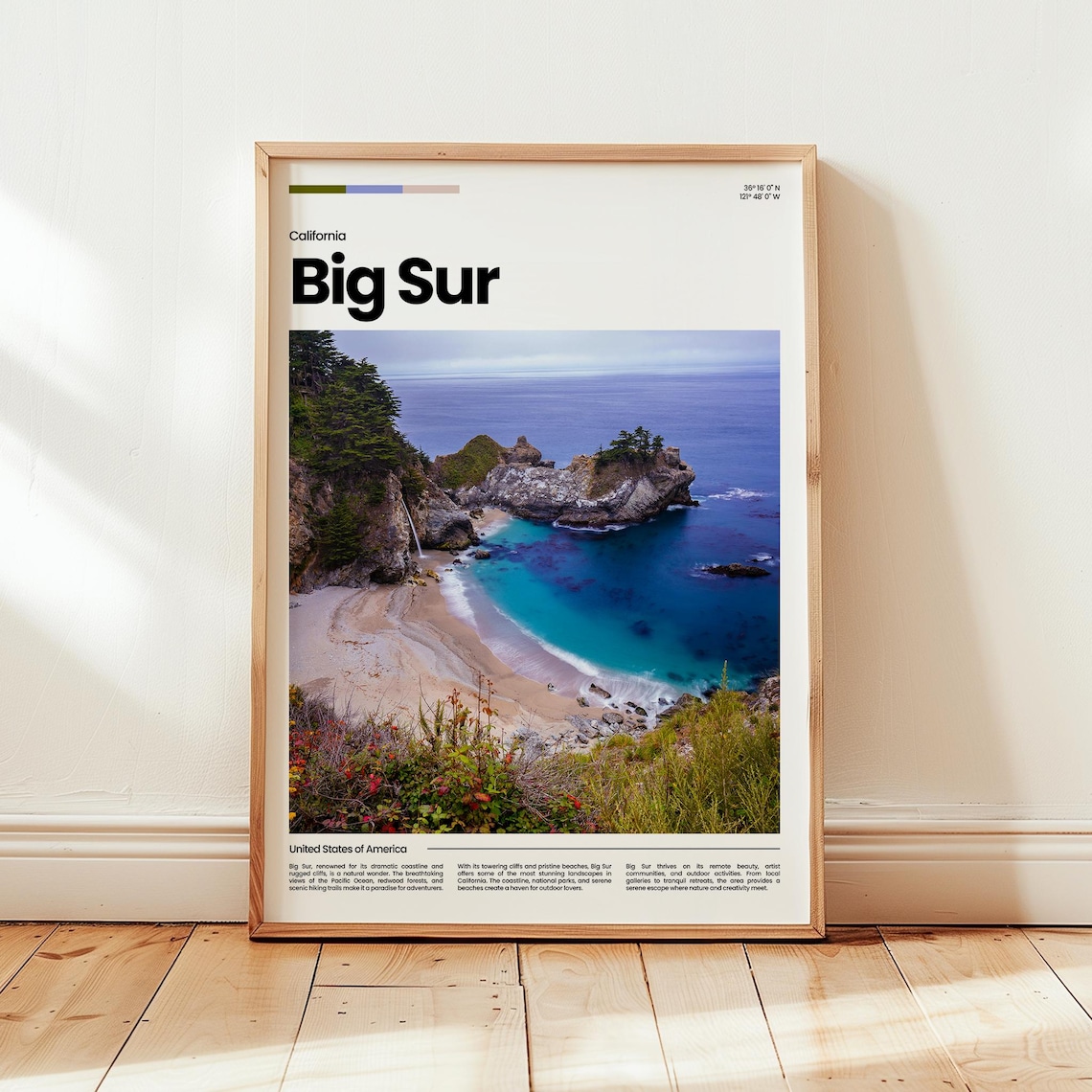 Big Sur California Rugged Coastline Turquoise Cove Coastal Travel Poster