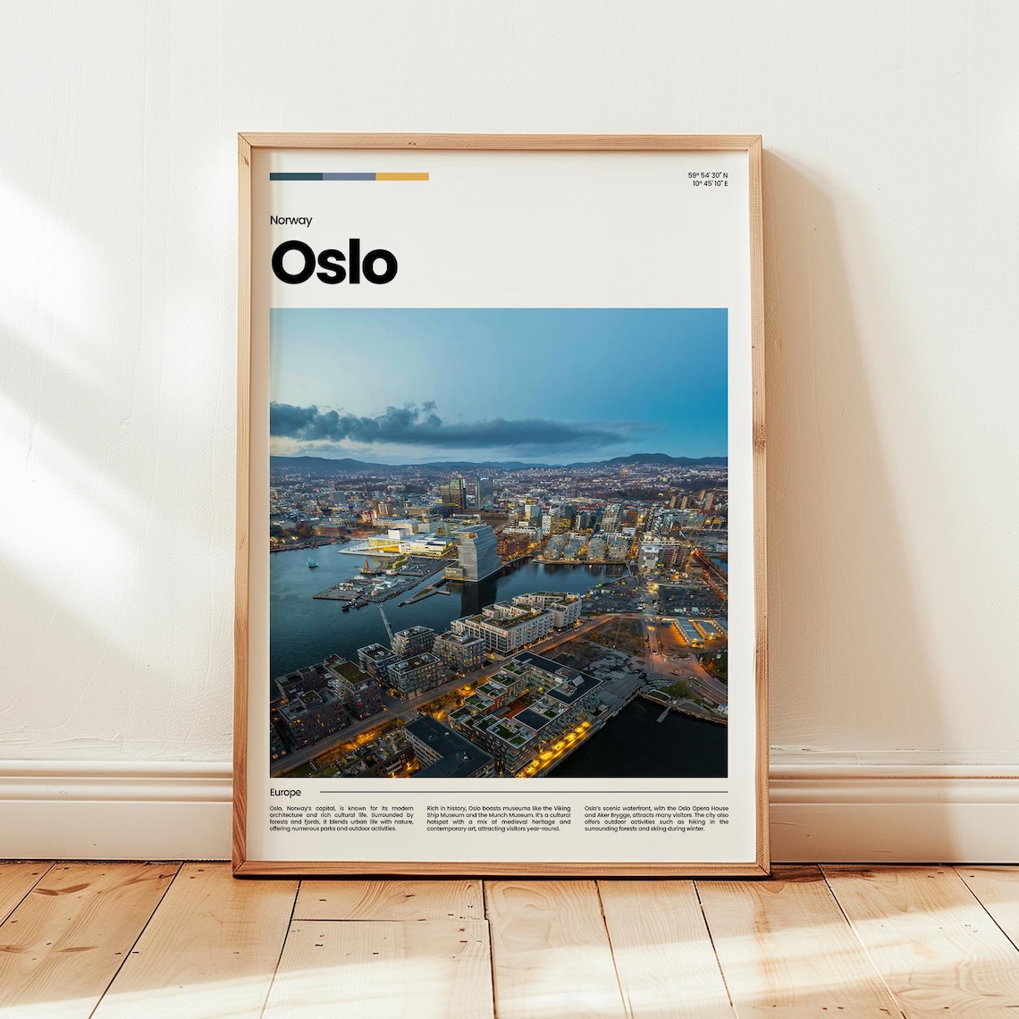 Oslo Norway Harbor At Dusk Opera House Waterfront Photo Travel Poster