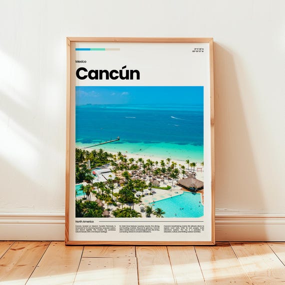 Cancun Travel Poster, Mexico Gift