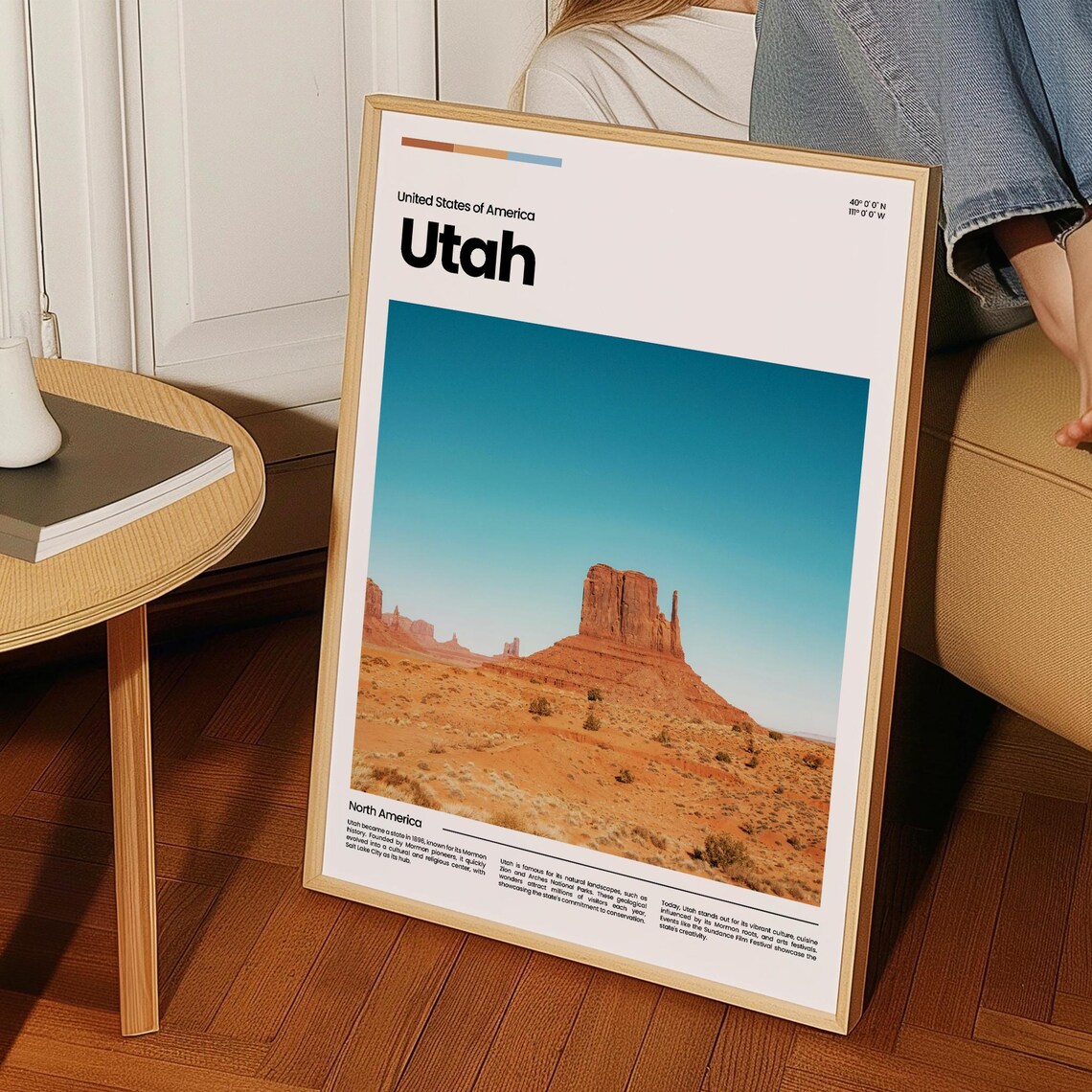 Utah Desert Red Rock Butte Southwestern Scenic Landscape Poster - Image 3