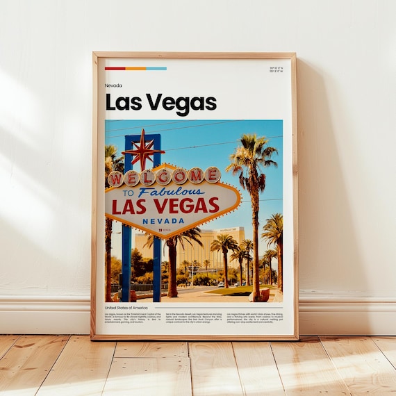 Welcome to Fabulous Las Vegas Sign Nevada Travel Photo Poster