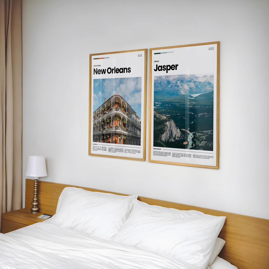 Jasper Alberta Canada Mountain Valley Lake Aerial Scenic View Poster - Image 2