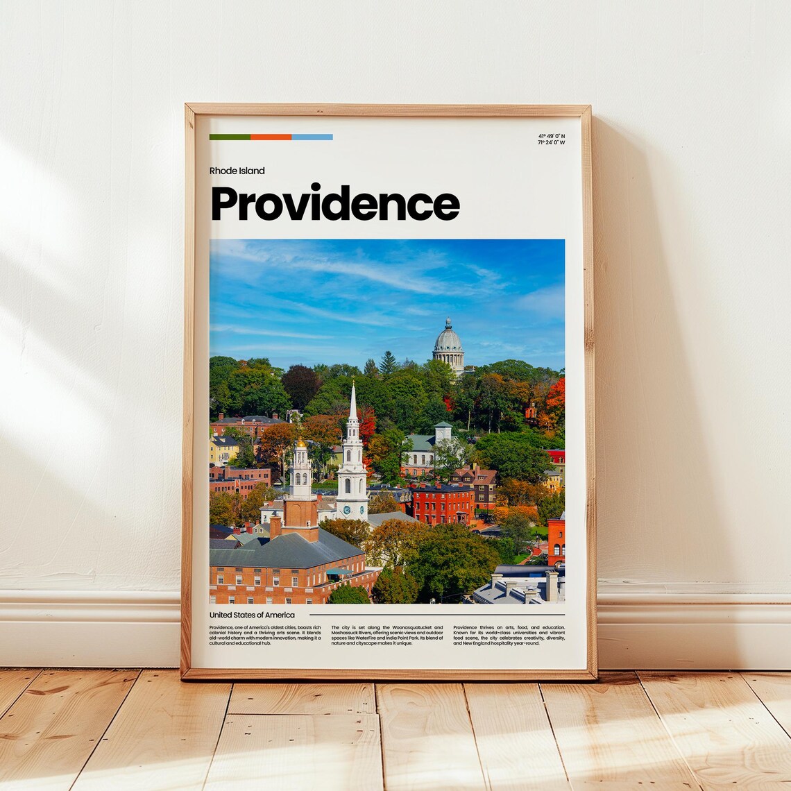 Providence Rhode Island Historic Skyline Church Spire Poster