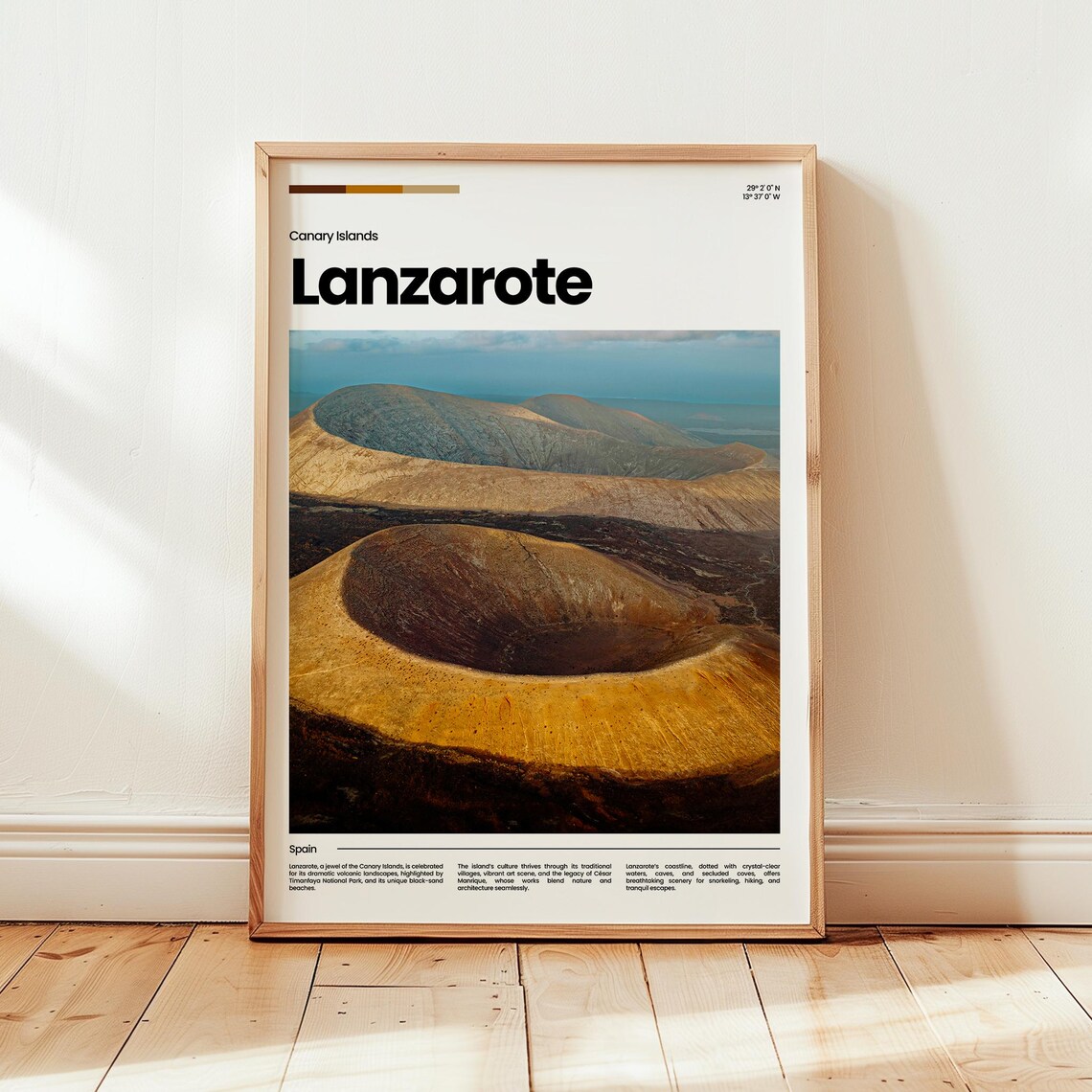 Lanzarote Poster Print Photo Spain Travel Gift