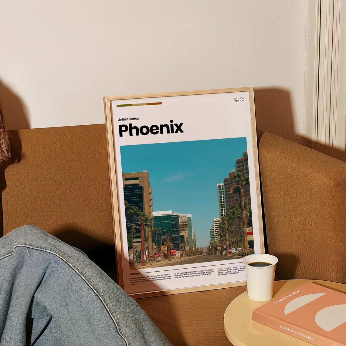 Phoenix Arizona Downtown Skyscrapers Palm Street Sunny City Poster - Image 4