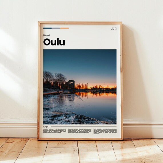 Oulu Poster Print Photo Wall Art Finland Travel Gift
