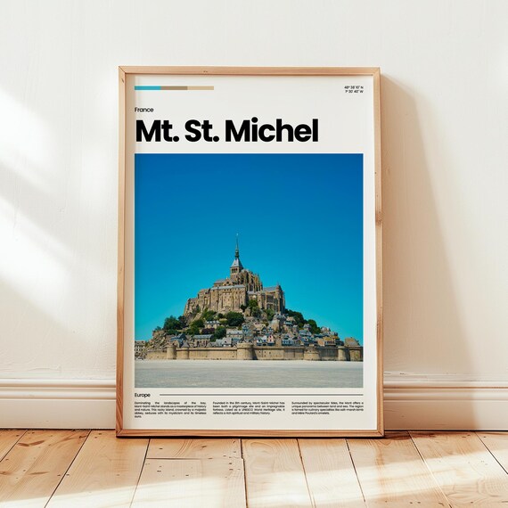 Mont Saint Michel Poster St Print Photo Wall Art France Travel Gift