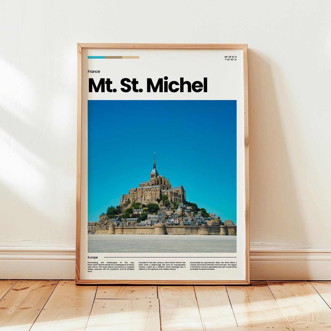 Mt St Michel France Abbey Island Tidal Landmark Travel Poster