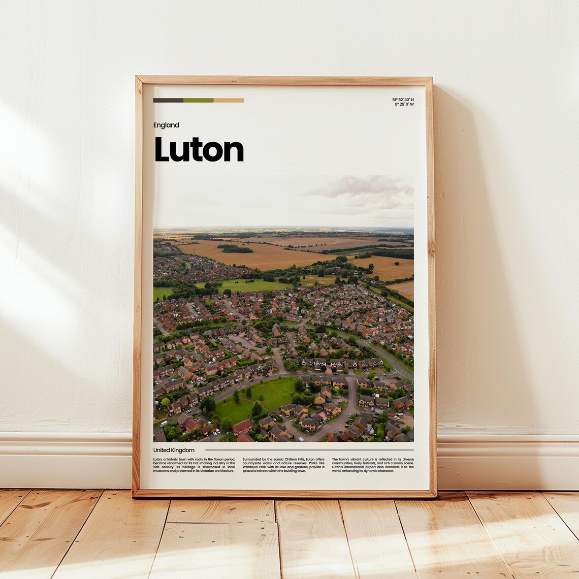 Luton Poster Print Photo Wall Art England Travel Gift