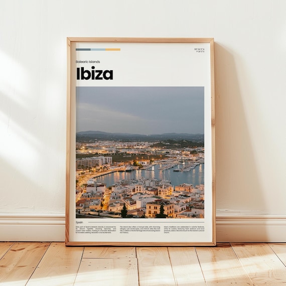 Ibiza Spain Marina Dusk Balearic Islands Travel Photo Poster