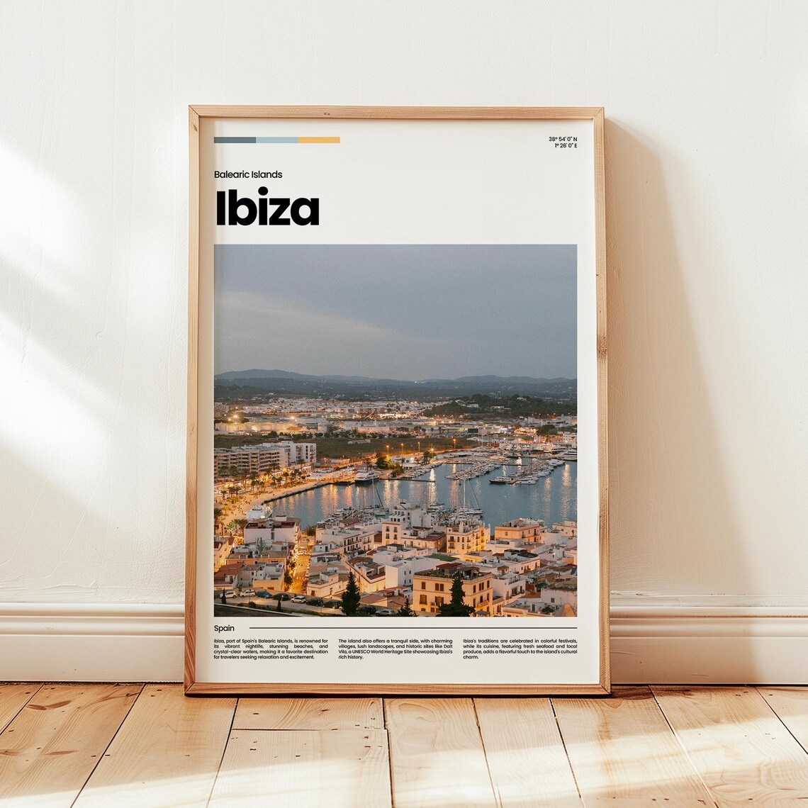 Ibiza Spain Marina Dusk Balearic Islands Travel Photo Poster