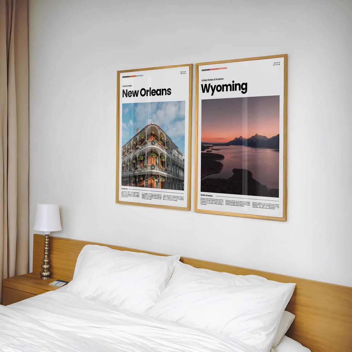 Wyoming Grand Teton Sunset Mountain Lake Reflection Scenic Poster - Image 2