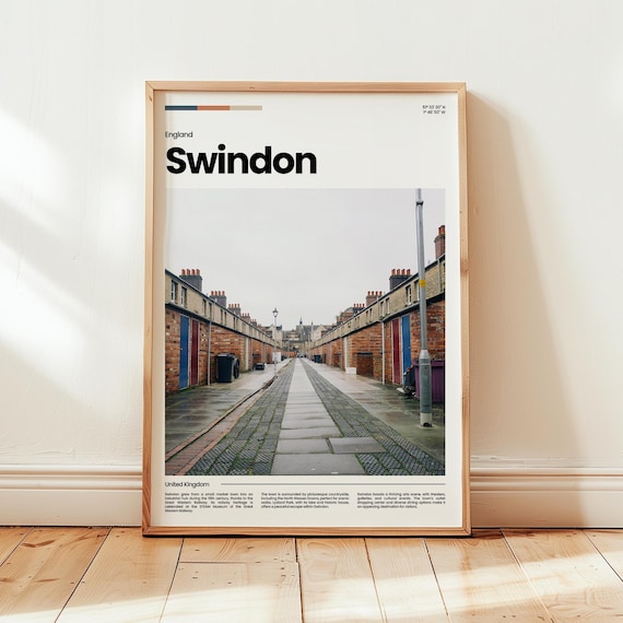 Swindon England Victorian Railway Cottages Street Photo Travel Poster