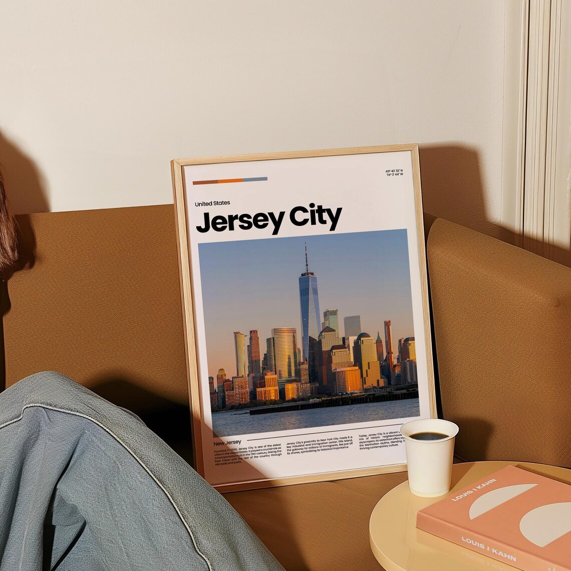 Jersey City Manhattan Skyline Hudson Waterfront Travel Poster - Image 4