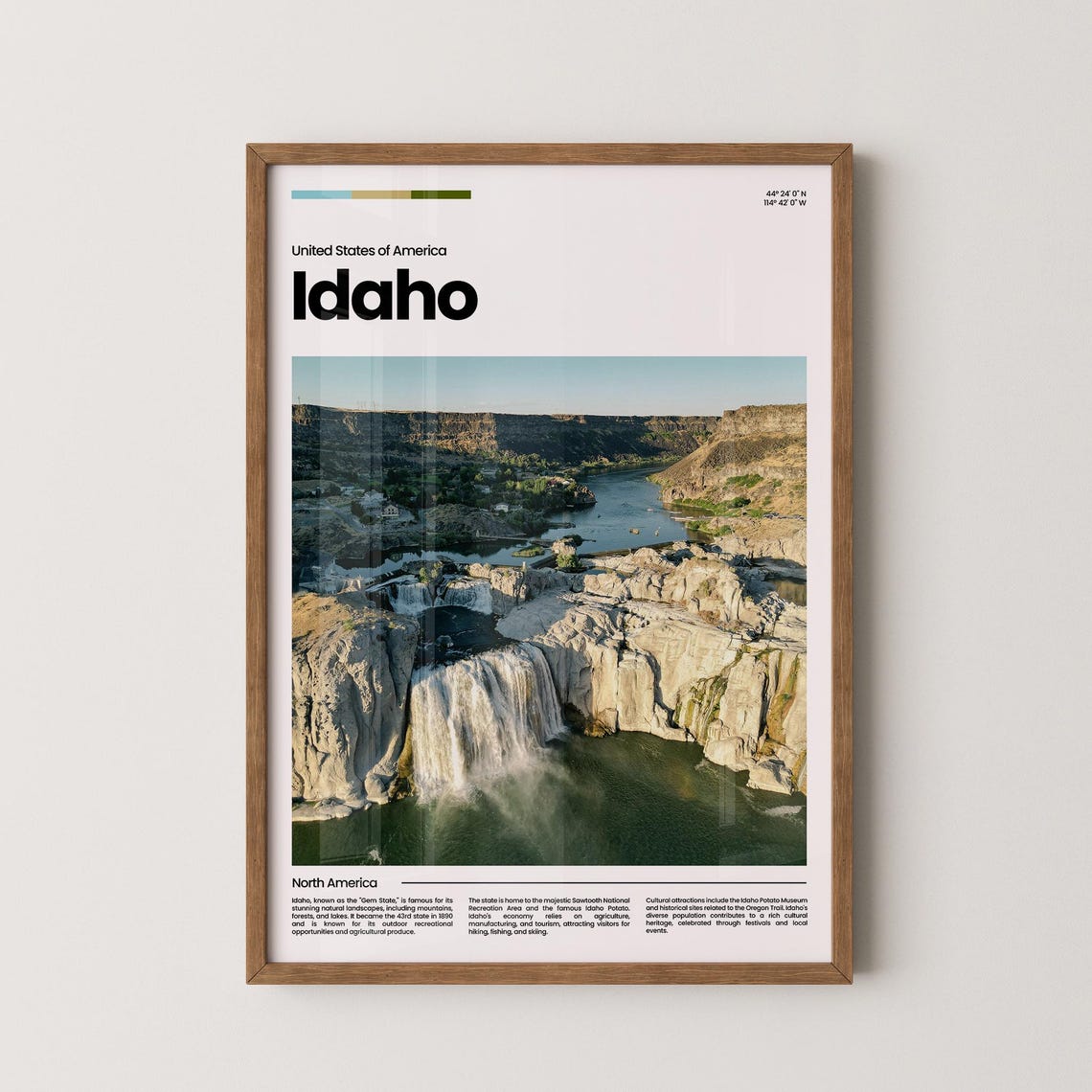 Idaho Waterfall Snake River Canyon Basalt Cliffs Scenic Poster