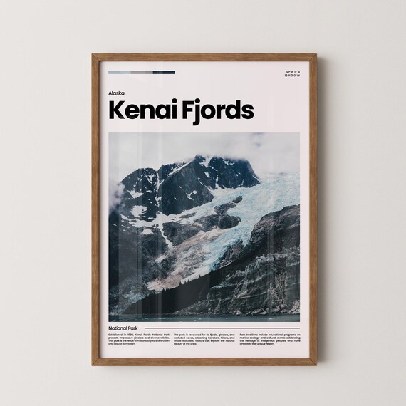 Kenai Fjords National Park Alaska Tidewater Glacier Mountain Poster