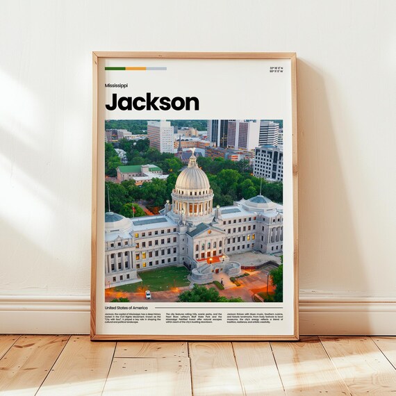 Jackson Poster Print Photo Wall Art Mississippi Travel Gift