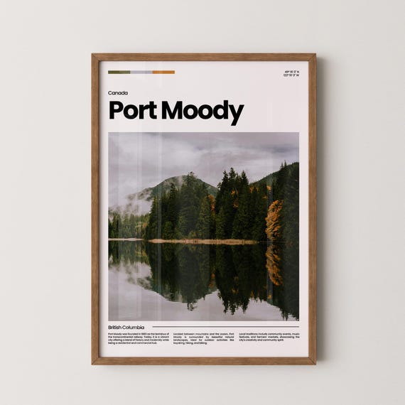 Port Moody Travel Poster Port Moody Poster Port Moody Photo Poster Port Moody Art Print Canada Poster Canada Travel Poster Travel Gift